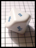 Dice : Dice - 10D - Koplow Italian Word Numbers White and Blue Die - Troll and Toad Dec 2010